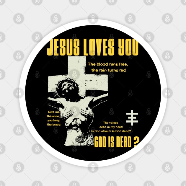 jesus loves you vintage art Magnet by psninetynine